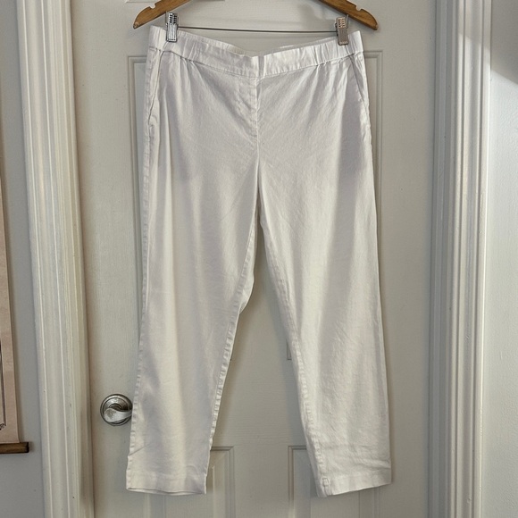 J. Jill linen stretch white crop trouser medium - Picture 1 of 5